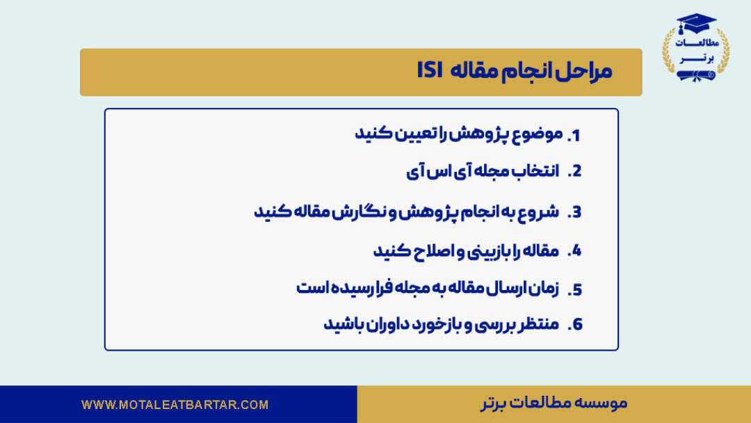 مراحل انجام مقاله ISI